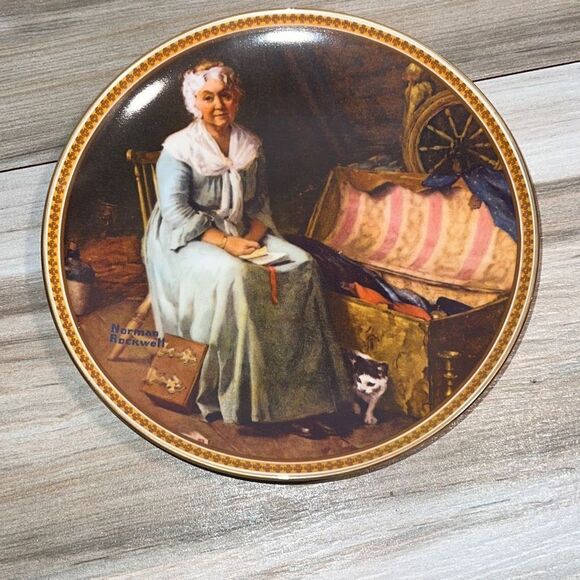 Bradford Exchange Norman Rockwell collector plate REMINISCING IN THE QUIET - Picture 1 of 10